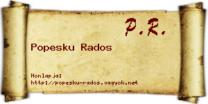 Popesku Rados névjegykártya